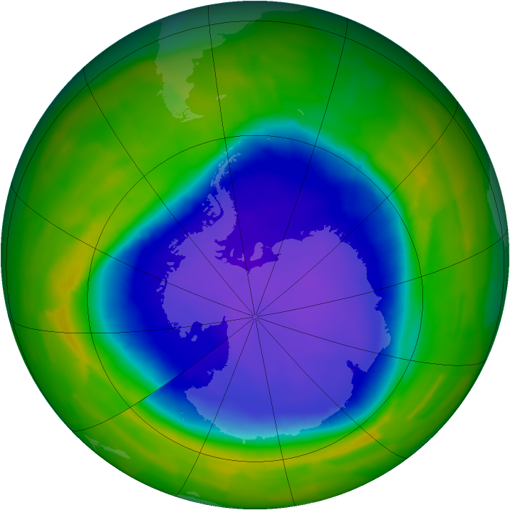 Antarctic ozone map for 28 October 2011